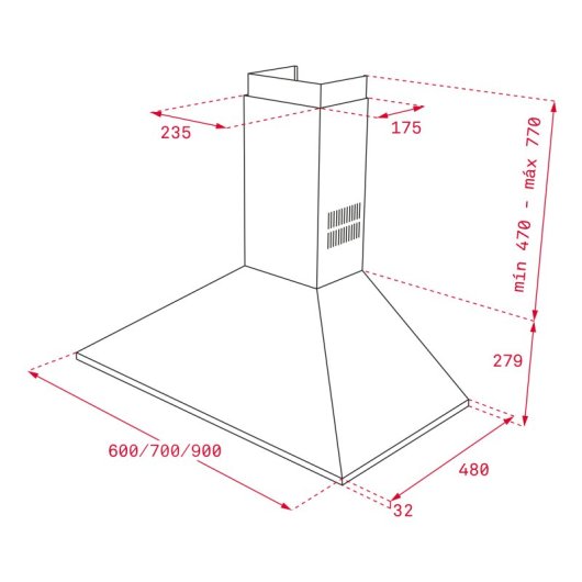 Teka DBP 70 PRO Campana Decorativa 70cm de C Acero Inoxidable