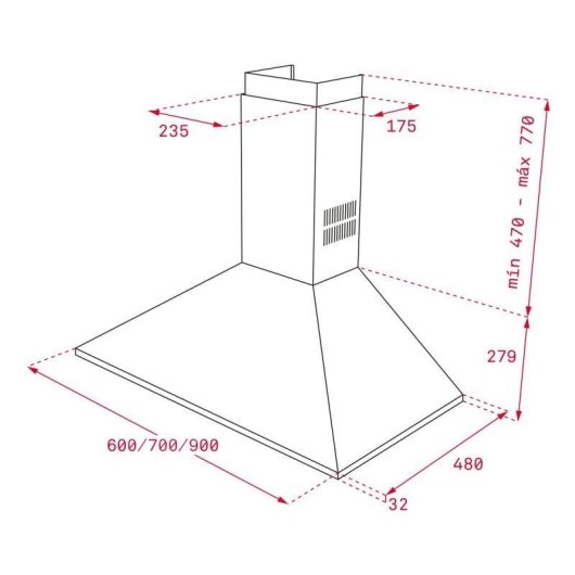 Dunstabzugshaube Teka DBP 70 PRO Abluft 70cm Edelstahl Intensivstufe