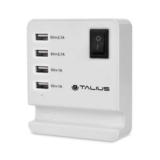 Talius CHA-4003 Cargador de Pared 4 USB Blanco