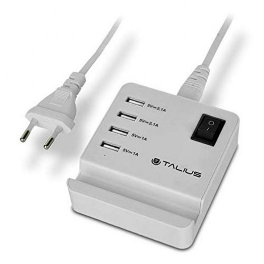 Talius CHA-4003 Cargador de Pared 4 USB Blanco