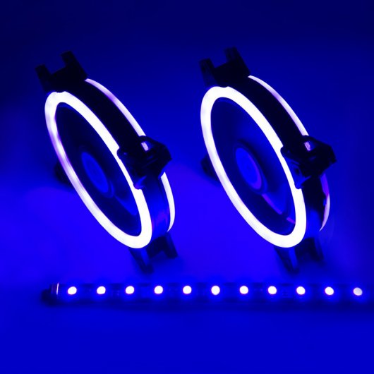 Talius Siroko Kit 2 Ventiladores 120mm Doble Aro RGB + Tira LED + Control Remoto