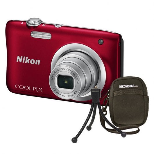 Nikon Coolpix A100 20.1MP Rojo + Estuche + Palo Selfie