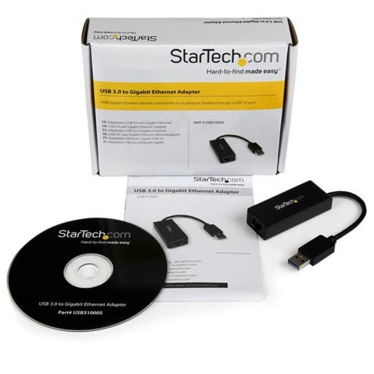 StarTech.com Adaptateur réseau USB 3.0 vers Gigabit Ethernet NIC - 10/100/1000 Mb/s - M/F - Noir