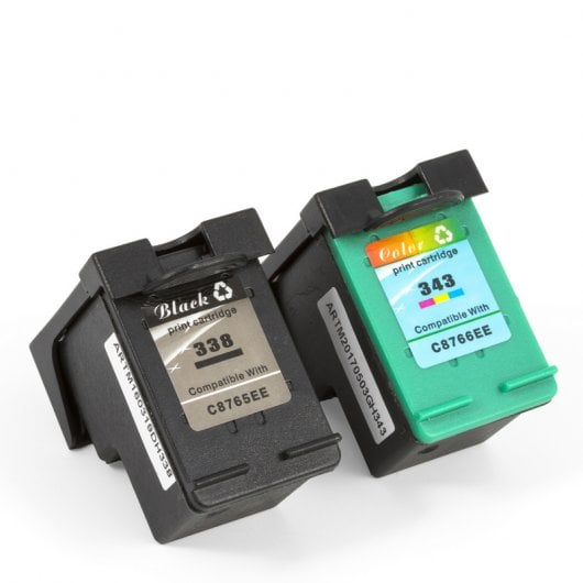 ZipZap Cartuchos Tinta Compatible HP 338XL/343XL Multicolor Pack 3