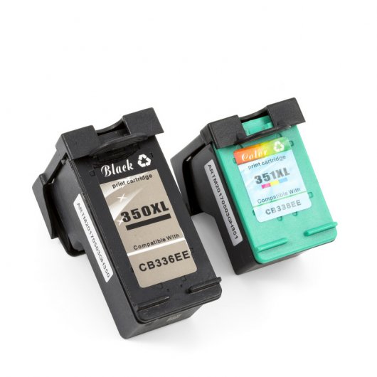 ZipZap Cartuchos Compatibles con HP 350XL/351XL Negro/Tricolor Pack 2