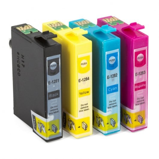 ZipZap Cartuchos Tinta Compatible Epson T1281/T1282/T1283/ Negro/Tricolor Pack 20