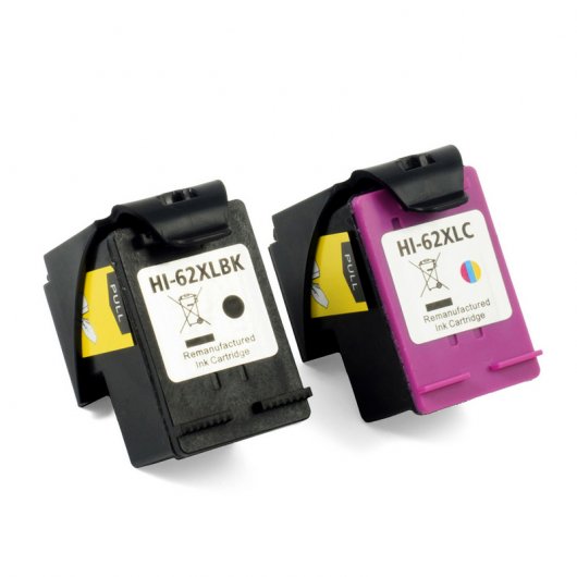 ZipZap Cartuchos Tinta Compatible HP HP62XL Negro/Tricolor Pack 2