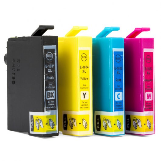 ZipZap Cartuchos Tinta Compatible Epson T1631/T1632/T1633/T1634 Negro/Tricolor Pack 10