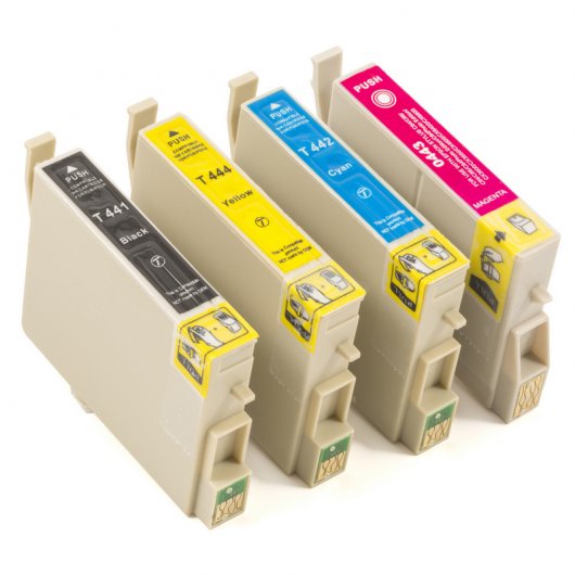ZipZap Cartuchos Tinta Compatible Epson T441/T442/T443/T444 Negro/Tricolor Pack 10