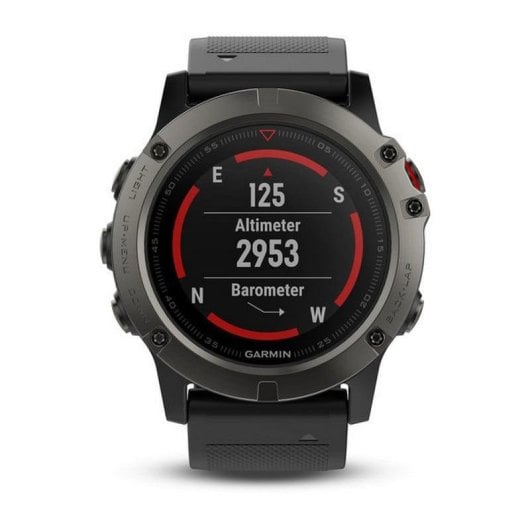 Garmin Fénix 5X Smartwatch Zafiro Gris con Correa Negra 51mm