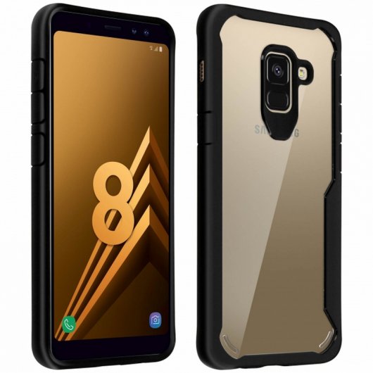 Avizar Funda de Aluminio/Silicona Negra para Samsung Galaxy A8
