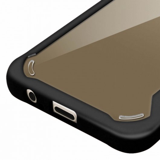 Avizar Funda de Aluminio/Silicona Negra para Samsung Galaxy A8