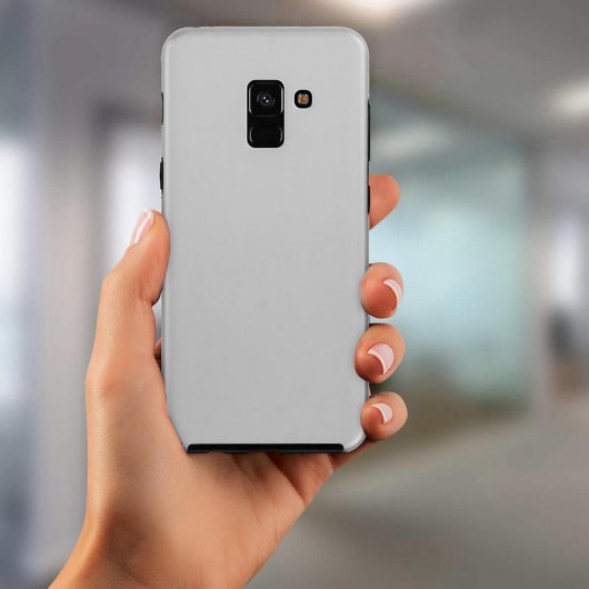 Avizar Funda Doble Silicona Plateada para Samsung Galaxy A8