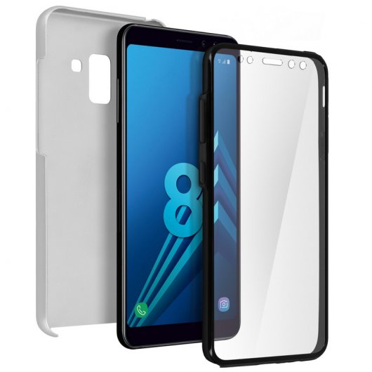 Avizar Funda Doble Silicona Plateada para Samsung Galaxy A8