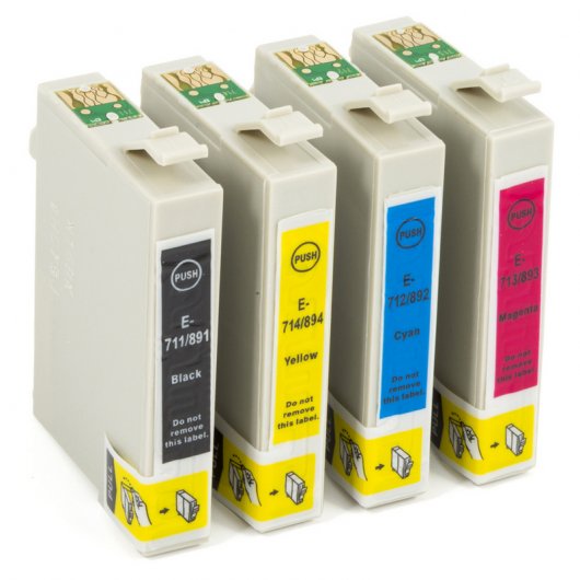 ZipZap Cartuchos Tinta Compatible Epson T711/T712/T713/T714 Negro/Tricolor Pack 20