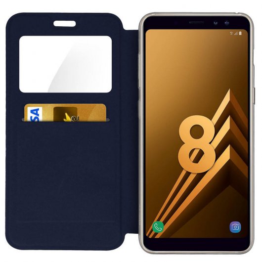 Avizar Funda Libro con Ventana Negra para Samsung Galaxy A8