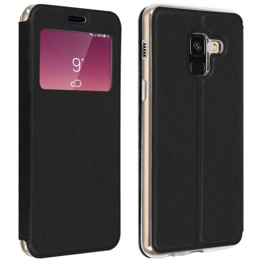 Avizar Funda Libro con Ventana Negra para Samsung Galaxy A8