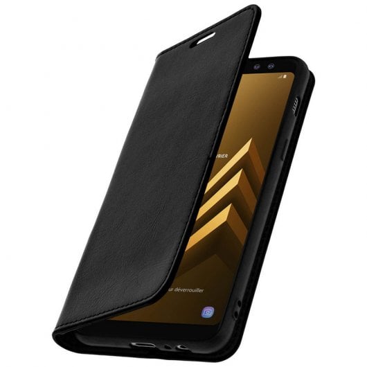 Avizar Funda de Cuero Negra para Samsung Galaxy A8