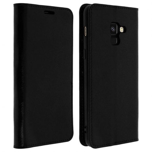 Avizar Funda de Cuero Negra para Samsung Galaxy A8