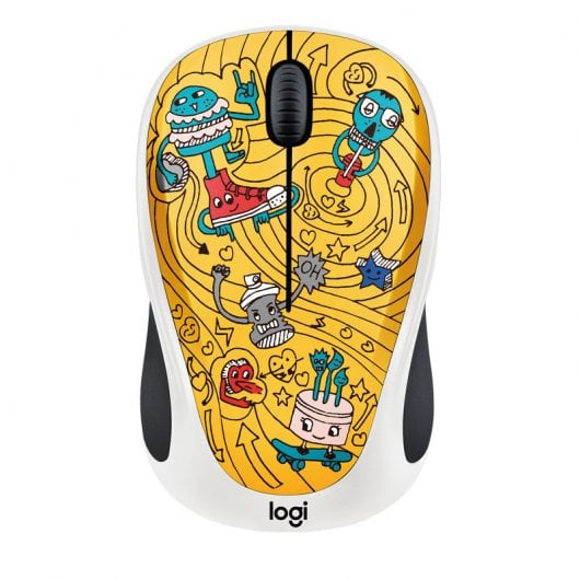 Logitech Doodle Collection M238 Ratón Inalámbrico Ambidiestro 1000DPI Amarillo