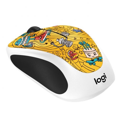 Logitech Doodle Collection M238 Ratón Inalámbrico Ambidiestro 1000DPI Amarillo