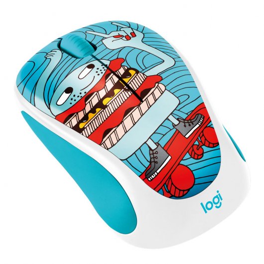 Logitech Doodle Collection M238 Ratón Inalámbrico Ambidiestro 1000DPI Azul