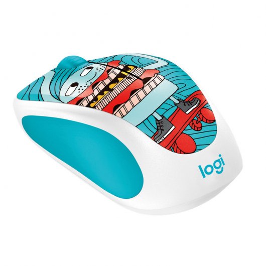 Logitech Doodle Collection M238 Ratón Inalámbrico Ambidiestro 1000DPI Azul