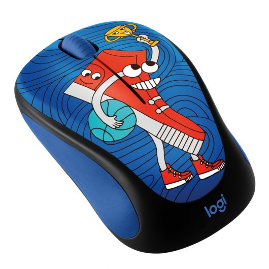 Logitech Doodle Collection M238 Sneaker Ratón Inalámbrico Ambidiestro 1000DPI Azul