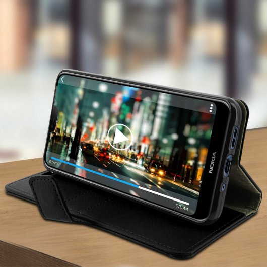 Étui portefeuille noir Avizar pour Nokia 7.1