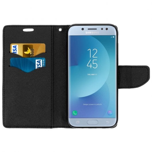 Avizar Fancy Style Capa Livro Preta para Samsung Galaxy J3 2017