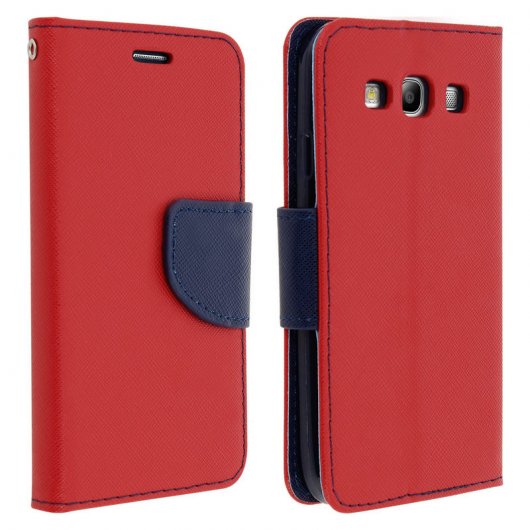 Avizar Fancy Style Funda Libro Roja para Samsung Galaxy S3