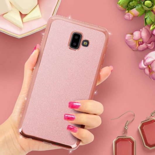 Avizar Funda Purpurina Champán para Samsung Galaxy J6 Plus