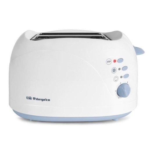 Torradeira Orbegozo TO 3010 2 Ranhuras Longas 750 W 7 Níveis Descongelação Branca e azul