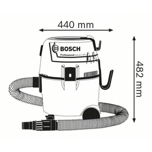 Bidone Aspiratutto Bosch GAS 20L SFC 1200W 15L Secco e Umido Filtro SFC Accessori