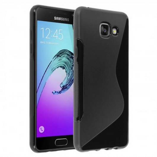 Avizar S-Line Funda de Silicona Flexible Negra para Samsung Galaxy A5 2016