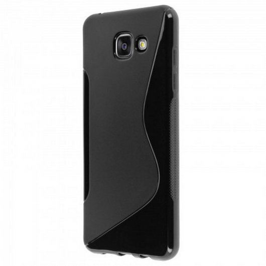 Avizar S-Line Funda de Silicona Flexible Negra para Samsung Galaxy A5 2016