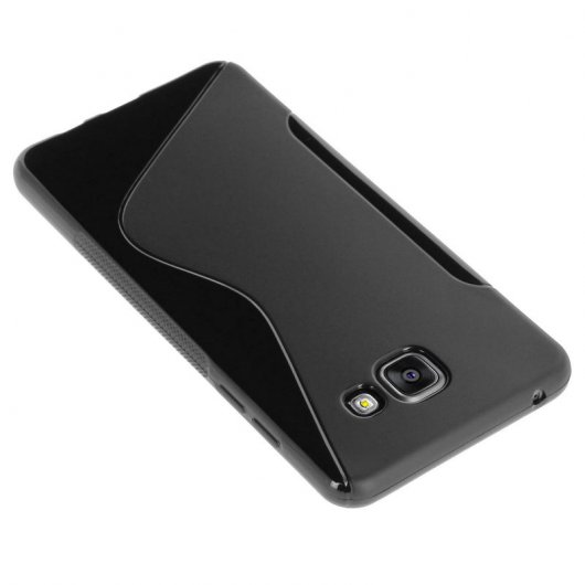Avizar S-Line Funda de Silicona Flexible Negra para Samsung Galaxy A5 2016