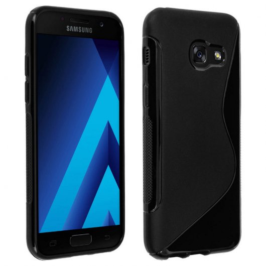 Avizar S-Line Funda de Silicona Flexible Negra para Samsung Galaxy A5 2017