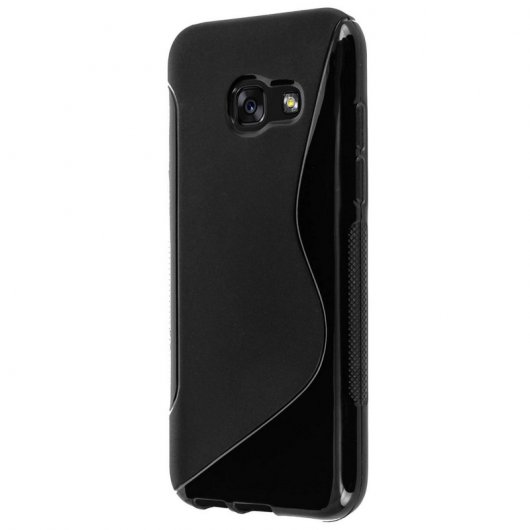 Avizar S-Line Funda de Silicona Flexible Negra para Samsung Galaxy A5 2017