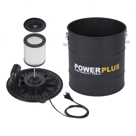 Powerplus POWX300 Aspirateur à cendres 1200 AW 20 L Noir, Acier inoxydable, Jaune