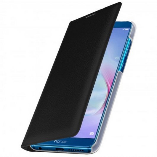 Avizar Flip Book Cover Funda Cartera Negra para Honor 9 Lite