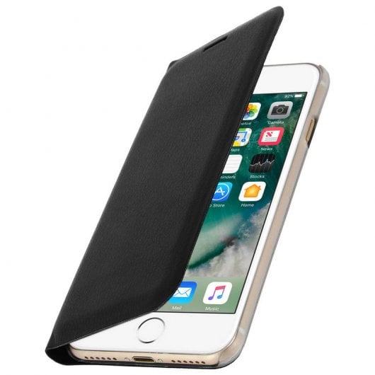 Avizar Flip Book Cover Étui portefeuille noir pour iPhone 7/iPhone 8