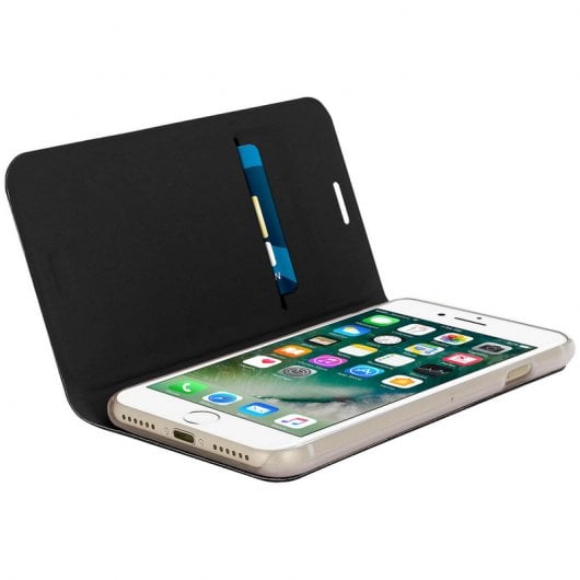 Avizar Flip Book Cover Étui portefeuille noir pour iPhone 7/iPhone 8