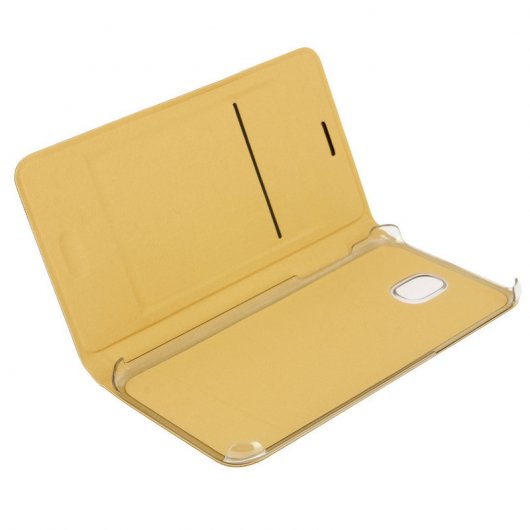 Avizar Flip Book Cover Funda Cartera Dorada para Samsung Galaxy J3 2017
