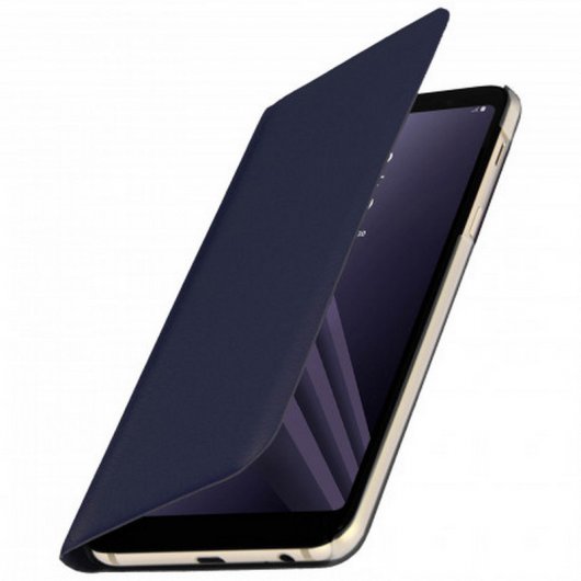 Avizar Flip Book Cover Funda Cartera Azul Oscuro para Samsung Galaxy A6 Plus