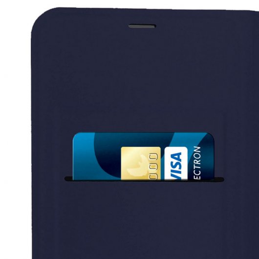 Avizar Flip Book Cover Funda Cartera Azul Oscuro para Samsung Galaxy A6 Plus