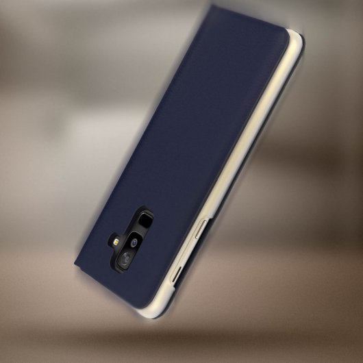 Avizar Flip Book Cover Funda Cartera Azul Oscuro para Samsung Galaxy A6 Plus