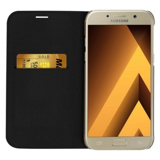 Avizar Flip Book Cover Funda Cartera Negra para Samsung Galaxy A5 2017