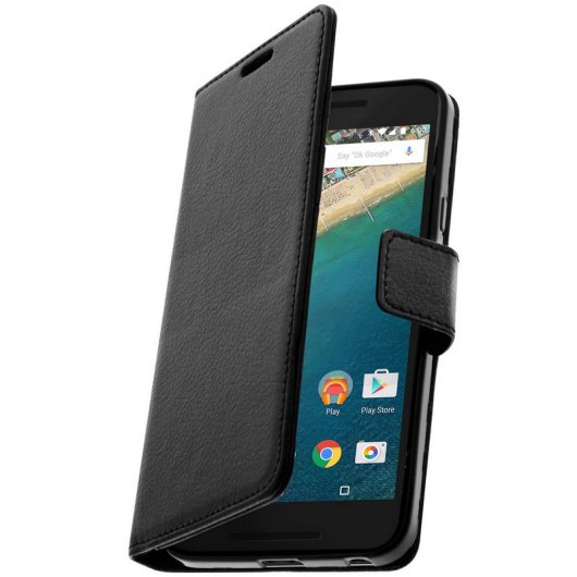 Avizar Funda Billetera Negra para LG Google Nexus 5X