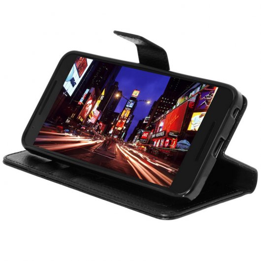 Avizar Funda Billetera Negra para LG Google Nexus 5X